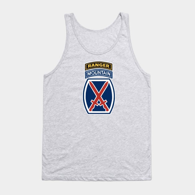 10th Mountain Division Ranger Tab Tank Top by Trent Tides